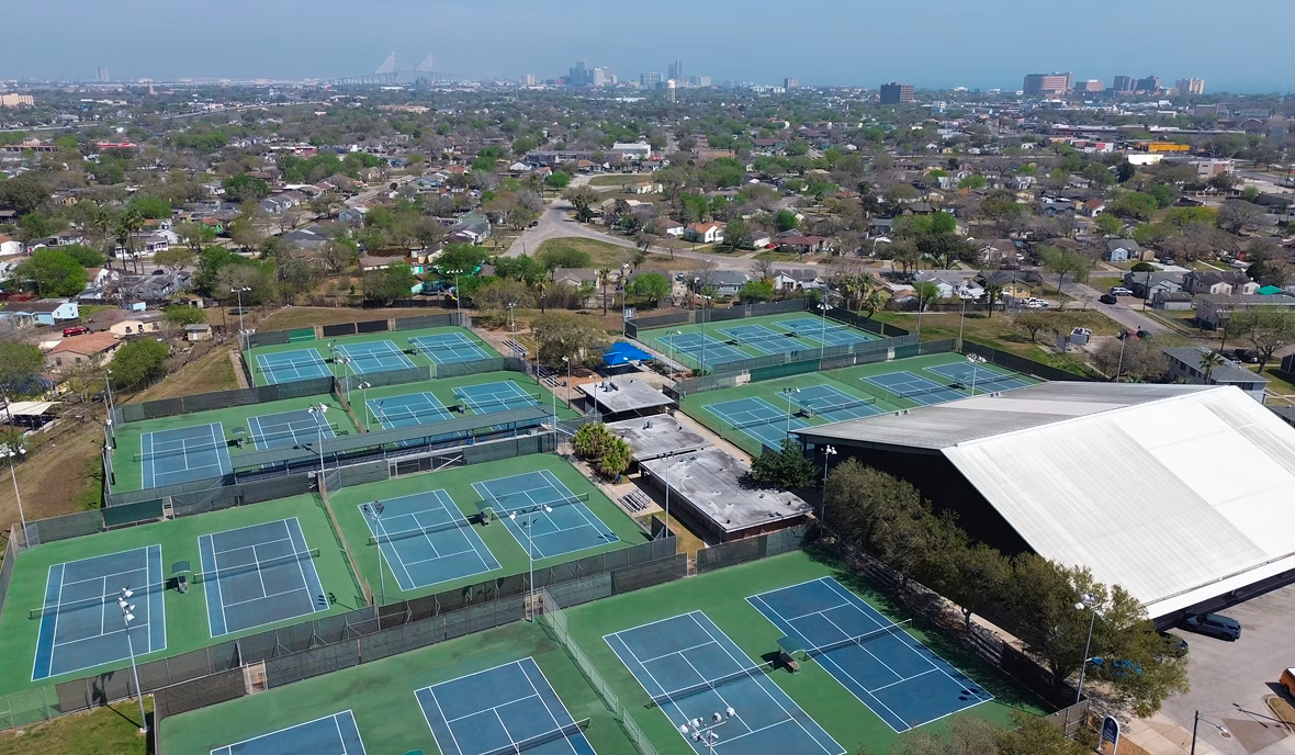 HEB Tennis Center drone photo from above